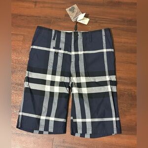Authentic Burberry Navy Nova Check Shorts Size 14Y